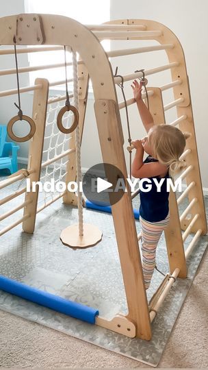 26K views · 1.6K reactions | Currently on SALE!! This whole site is currently marked down! They have an array of Swedish climbing walls, to rockers, and indoor play gyms. Comment GYM below and make sure you’re following us so I can send you the link! ⬇️

I have my eye on the 4-in-1 wooden Swedish wall for our next purchase! 

#toddler #toddleractivities #toddlerplay #indoorplay #sensoryplay #blw #blwideas #heathy #movement #kids | Ashley Zimmerman | Healthy Family Recipes | storiesofanewmom · Original audio Play Gym For Kids, Toddler Games Indoor, Indoor Toddler Gym, Indoor Play Ideas, Toddler Climbing Wall, Toddler Jungle Gym, Kids Indoor Gym, Craft Games, Climbing Wall Kids