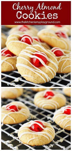 Cherry Almond Cookies, Christmas Cookie Trays, Amazing Cookie Recipes, Valentine's Day Treats, Cherry Cookies, Cherry Almond, Cookie Tray, Xmas Cookies, Best Cookie Recipes