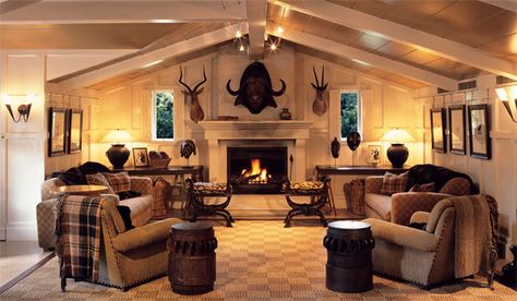 Huka Lodge Lodge Interiors, Huka Lodge, Lodge Ideas, Hunting Room, Mountain Cottage, Trophy Rooms, Luxury Lodge, Hunting Lodge, Lodge Style