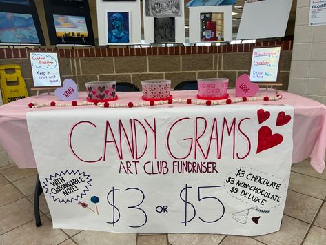 Fundraiser Ideas High School, Art Club Fundraising Ideas, Rotary Club Ideas Events, High School Valentines Day Ideas, Valentines Grams Fundraiser, Prom Fundraiser Ideas, Ideas For Student Council Activities, Candygram Ideas Fundraiser, Student Council Fundraisers