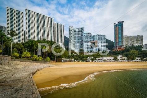 Skyscrapers and beach at Repulse Bay, in Hong Kong, Hong Kong. Stock Photos #AD ,#Repulse#Bay#Skyscrapers#beach Repulse Bay, Char Siu, Parc D'attraction, Hotel Motel, Posters Framed, Image House, Macau, City Skyline, Night Life