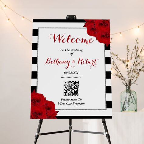 The Chic Modern Luxe Wedding Collection- Red Roses Foam Board Black And White Stripes Background, Modern Luxe Wedding, Black And White Party Decorations, Hollywood Prom, White Party Decorations, Stripe Background, Prom Theme, Modern Luxe, Engagement Celebration