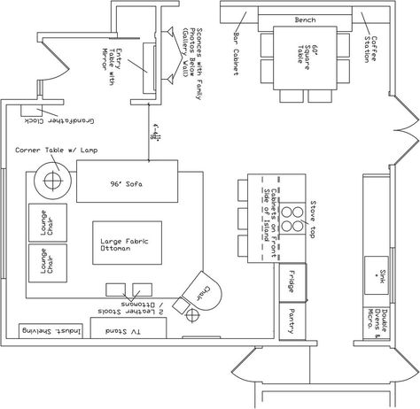 Sketching Serenity: Professional Interior Sketch Plans Simple Croquis, Furniture Layout Plan, Commercial Kitchen Layout, Studio Mcgee Living Room, Removing Walls, Interior Architecture Sketch, Furniture Design Sketches, Facade Material, Interior Design Renderings