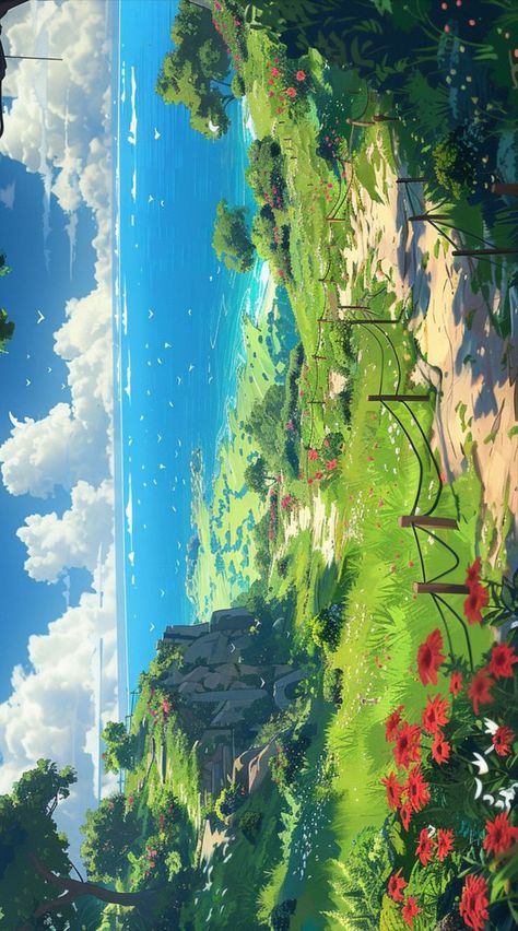 ⁀➷ Wallpaper ✪ Nature Desktop Wallpaper, Nature Desktop, Studio Ghibli Background, Computer Wallpaper Desktop Wallpapers, Desktop Wallpaper Art, Seni Cat Air, Iphone Wallpaper Themes, Fantasy Art Landscapes, Wallpaper Designs