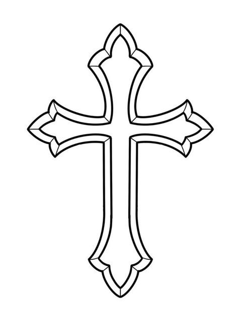 Different Cross Designs, Cross Outline Design, Cross Tattoo Outline, Cross Outline Tattoo, Cross Drawing Christian, Traditional Cross Tattoo, Cross Tattoo Stencil, Jesus Cross Tattoo, Cruz Vector