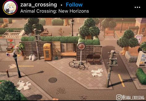 Acnh Urban Town, Acnh City Core, Animal Crossing City, Acnh City Ideas, Animal Crossing Citycore, Horizon City, Urban Ideas, Urban Island, Japanese Town