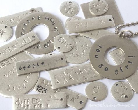 Want To Learn How To Metal Stamp? This Post Is For You! Metal Stamping Diy, Washer Jewelry, Silverware Crafts, Metal Stamped Jewelry, Metal Working Projects, Silverware Jewelry, Jewerly Making, Spoon Jewelry, Stamp Projects