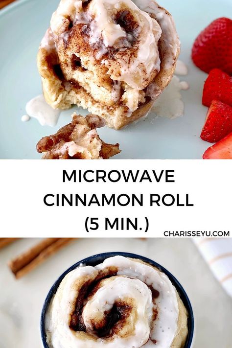 Microwaveable Cinnamon Roll, Single Serve Icing, Quick Single Serve Breakfast, Cinnamon Roll Single Serving, Easy Single Serve Breakfast, Cinnamon Rolls Single Serve, One Serving Cinnamon Roll, Single Serve Cinnamon Roll In A Mug, Healthy Single Serve Cinnamon Roll