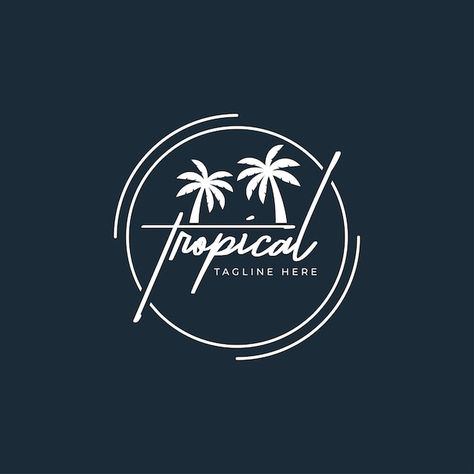 Vector tropical wordmark logo design cre... | Premium Vector #Freepik #vector Paradise Logo Design, Tropical Logo Design, Tropical Logo, Wordmark Logo Design, Palm Tree Logo, Palm Logo, Tree Logo Design, Decorações Com Comidas, Lost Paradise