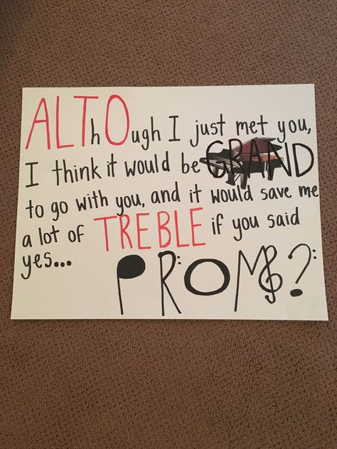 Musical promposal by @qtjen3 Musical Promposal, Sadies Proposal, Formal Proposals, Cute Promposals, School Dance Ideas, Cute Homecoming Proposals, Asking To Prom, Cute Prom Proposals, Homecoming Posters