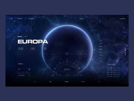 Europa Moon, Future Technology Concept, Ux Design Process, Landing Page Inspiration, Best Ui Design, Data Visualization Design, Ui Design Website, 3d Studio, Web Graphic Design