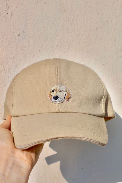 Golden Retriever Girl, Dog Lifestyle, Custom Dog Art, Golden Retriever Gifts, Portrait Embroidery, Women Baseball, Embroidered Hat, Dog Jewelry, Hat Men