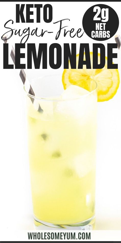 Sugar Free Lemonade Recipe, Keto Lemonade, Lemon Juice Recipes, Healthy Lemonade, Sugar Free Lemonade, Low Carb Granola, Ketogenic Desserts, Keto Cocktails, Wholesome Yum