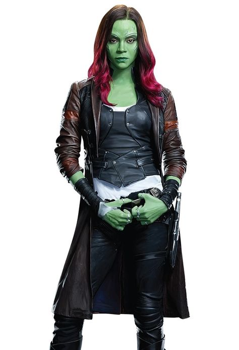 Gamora Leather Coat Guardians Of The Galaxy Vol 2 GOTG Zoe Saldana Coat Fanjackets present the Gamora coat here. It is worn by Zoe Saldana in her movie Guardians of the Galaxy Vol 2 when she acted as Gamora. This Gamora Guardians Of The Galaxy coat is made up of PU leather that has inside viscose lining for the comfort. The coat has front open stylish design, full sleeves, classic collar, and has two outside pockets.Grasp the attention of viewers by wearing this coat. You can wear it for an auth Gamora Costume, Gamora Guardians, Film Marvel, Guardians Of The Galaxy Vol 2, Hallowen Costume, Green Skin, Taron Egerton, Zoe Saldana, The Guardians