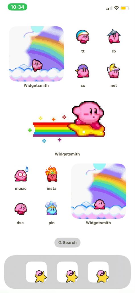 Kirby Ios 16 Wallpaper, Kirby Flip Phone Template, Kirby Iphone Layout, Iphone Phone Layout, Nintendo Phone Theme, Kirby Phone Layout, Kirby Iphone Theme, Colorful Ios Layout, Kirby Widgets Long