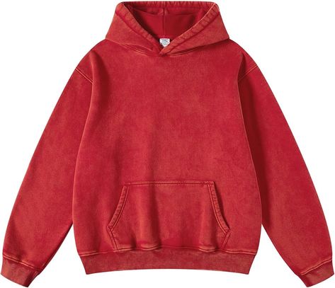 Red Hoodie Outfit, Acid Wash Hoodie, Washed Hoodie, Zipper Hoodies, Heavyweight Hoodie, Hoodies Pullover, Oversized Hoodies, Winter Collars, Oversized Streetwear