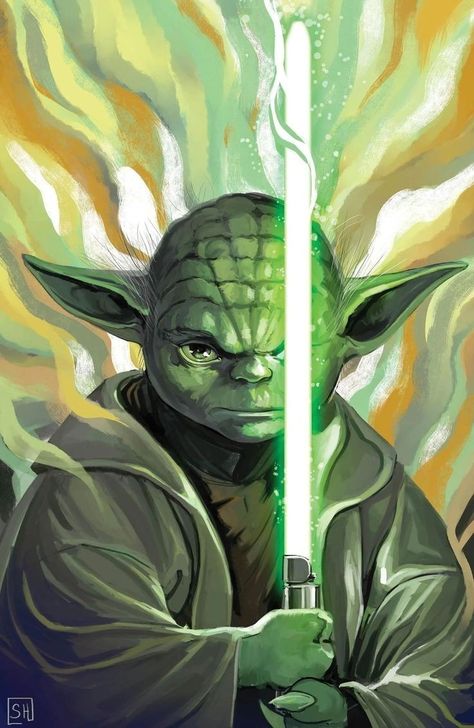 Jedi Illustration, Master Yoda Art, Jacob Tattoo, Yoda Drawing, The High Republic, Yoda Art, Force Unleashed, High Republic, Master Yoda