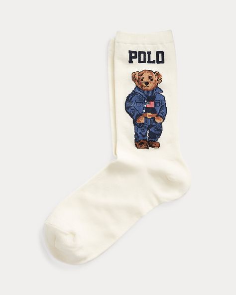 Polo Bear Crew Socks Ralph Lauren Socks, Ralph Lauren Polo Bear, Women's Shoes Accessories, Polo Bear, Brand Sale, Socks And Tights, Cool Socks, Ralph Lauren Polo, Christmas Wishlist