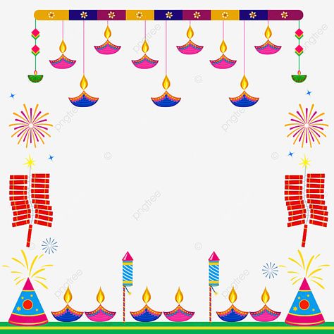 Happy Diwali Decoration For School, Diwali Frame Background, Deepavali Drawing, Diwali Chart, Diwali Frame, Diwali Clipart, Crackers Images, Classroom Windows, Decorative Diya