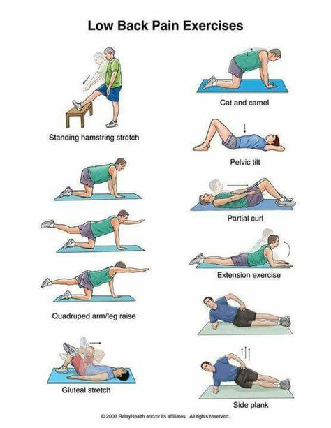 Backache exercises Lumbar Exercises, Mckenzie Exercises, Lower Abdominal Pain, Mini Workouts, Workout List, Lower Back Pain Exercises, Training Exercises, Neck And Back Pain, Health Information