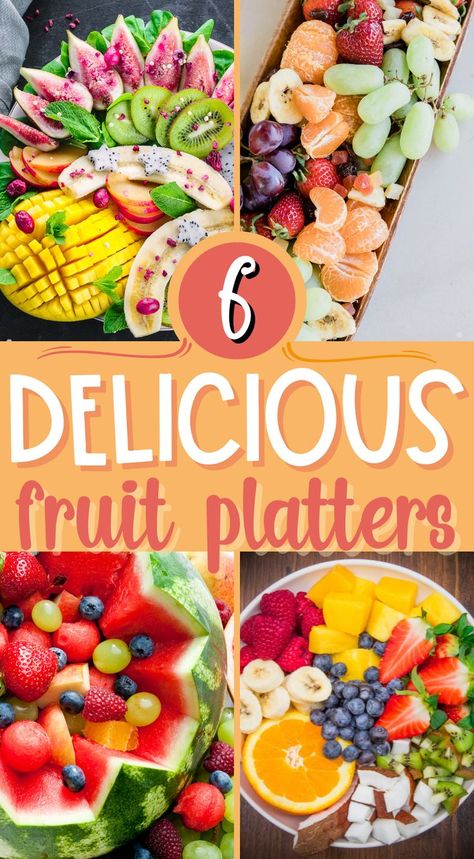 fruit platter collage Festive Fruit Platter, Fresh Fruit Platter, Fruit Platter Ideas, Fruit Platter Ideas Party, Lunch Basket, Platter Ideas, Fruit Arrangements, Water Party, Beautiful Fruits