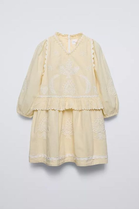 EMBROIDERED DRESS - Vanilla | ZARA India Zara Embroidered Dress, India Dress, Zara Kids, Eyelet Dress, Beauty Sale, Outfit Aesthetic, Embroidered Dress, Outfits Aesthetic, Zara Dresses