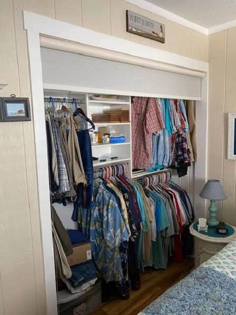 11 Closet Without Doors Ideas | Closet Door Alternatives Kids Closet Door Alternative, Blinds For Closet Doors, Closet Door Cover, How To Hide A Closet Without A Door, Door Alternatives Diy Closet, Alternative To Closet Doors Bedrooms, Roll Up Closet Door, Drapes For Closet Doors Ideas, Diy Door For Bookcase