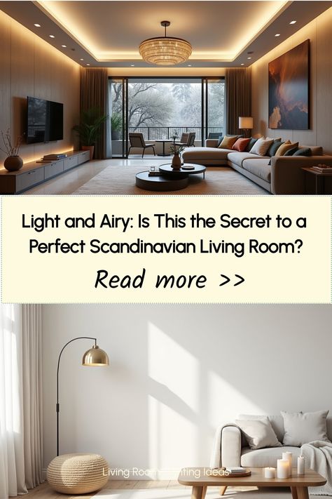 Airy Scandinavian-style living room with balanced lighting design Bright Light Living Room, Disco Floor, Layered Lighting, Smart Lighting System, Lighting Living Room, Scandinavian Living Room, Lighting Layout, Ceiling Lights Living Room, Nordic Decor