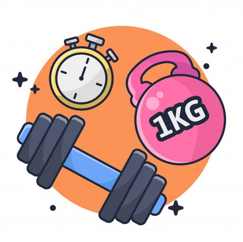 Fitness barbells and stopwatch | Premium Vector #Freepik #vector #sport #fitness #gym #exercise Gym Doodles, 2024 Doodle, Exercise Clipart, Gym Clipart, Gym Illustration, Gym Vector, Frida Kahlo Exhibit, Fitness Infographic, Sport Science