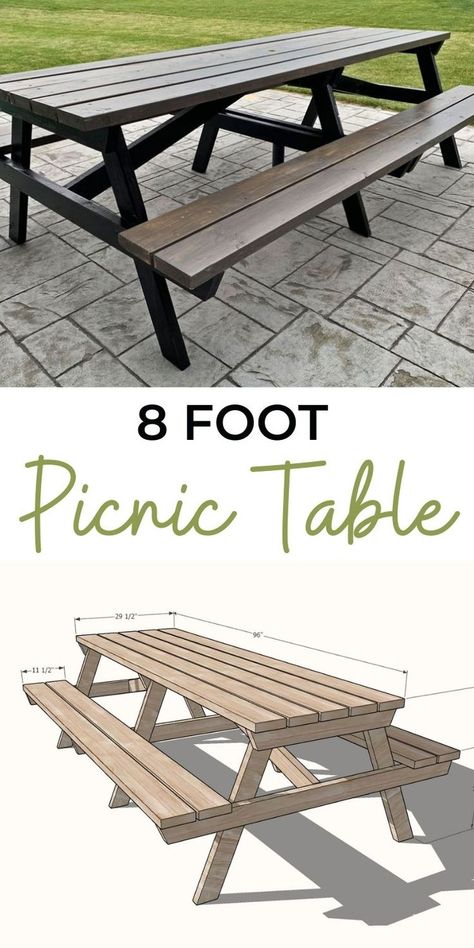 Build A Picnic Table, Diy Picnic Table, Picnic Table Plans, Wooden Picnic Tables, Table Picnic, Outdoor Dining Room, Picnic Bench, Welding Table, Outdoor Picnic Tables