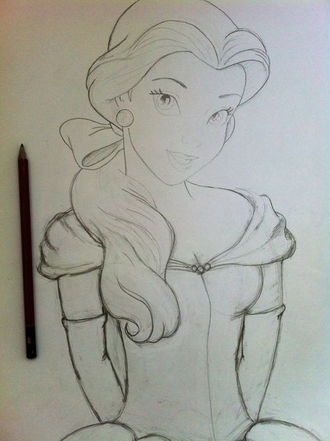 Beauty And The Beast Sketch, Belle Sketch, Belle Drawing, Beauty And The Beast Drawing, Beauty And The Beast Art, Chicano Drawings, Belle Beauty And The Beast, Belle Beauty, Bullet Journal Diy