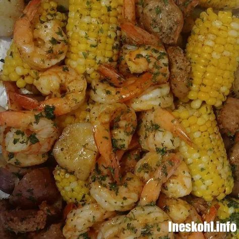 Cajun Scampi Shrimp | InesKohl Kitchen Ineskohl Kitchen, Scampi Shrimp, Italian Sausages, Italian Sausage Recipes, Stuffed Cabbage, Yellow Corn, Shrimp Boil, Fried Cabbage, Loaded Potato