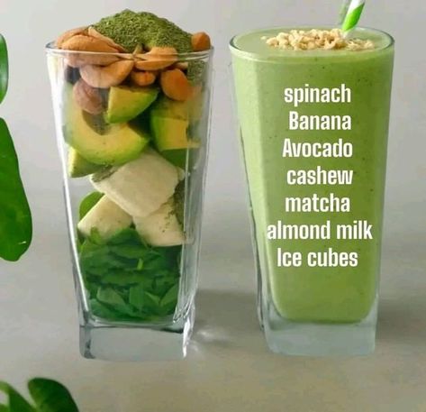 Yummy Recipes | Matcha Cashew Smoothie  | Facebook Matcha Smoothie Recipes, Matcha Smoothie Recipe, Spinach Avocado Smoothie, Milk Smoothie Recipes, Cashew Smoothie, Vegan Smoothie Recipes, Fruit Smoothie Recipes Healthy, Matcha Smoothie, Smoothie Recipes Healthy Breakfast