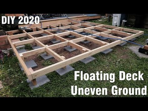 Small Floating Deck, Small Backyard Decks, Building A Floating Deck, Easy Deck, Diy Backyard Patio, Floating Deck, Patio Deck Designs, Deck Designs Backyard, Backyard Remodel