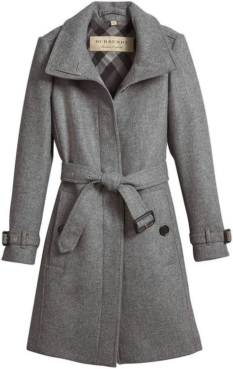 Burberry grey wool belted mid-length coat worn by Pippa Middleton Burberry Coat Women, Pippa Middleton Style, Mid Length Coat, Royal Closet, Gray Coat, Burberry Coat, Kate And Meghan, Middleton Style, Long Coats