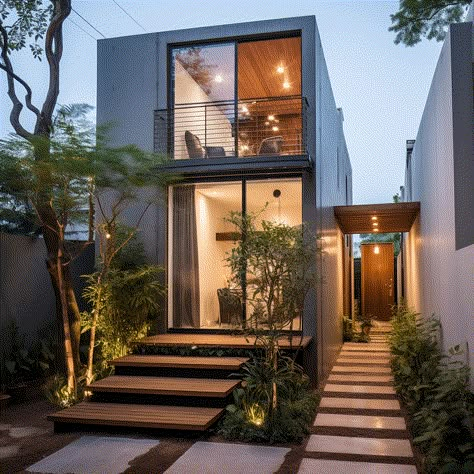 Two Story House Design, Modern Small House Design, Architect Design House, Minimal House Design, Loft House, Beach House Design, Tiny House Cabin, Contemporary House Design, Home Decorating Ideas