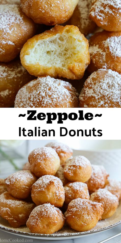 Easy Zeppole Recipe, Zeppoli Recipe, Zeppole Recipe, Italian Donuts, Homemade Donuts Recipe, Italian Cookie Recipes, Italian Recipes Dessert, Italian Pastries, Homemade Donuts