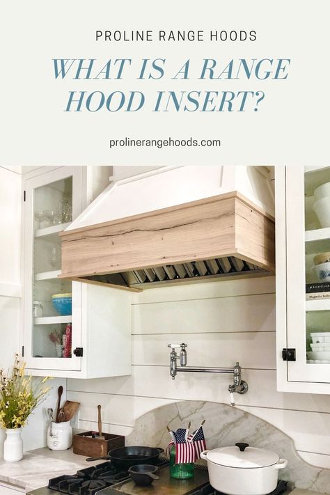 What's a range hood insert? It's a range hood that goes inside a custom made hood. They're also commonly refered to as "range hood liners". See our blog for more information! Hood Insert Cabinet, Ventless Range Hood, Vent Hood Insert, Hood Fans, Kitchen Exhaust Fan, Cooktop Hood, Range Gas, Ductless Range Hood, Stove Vent