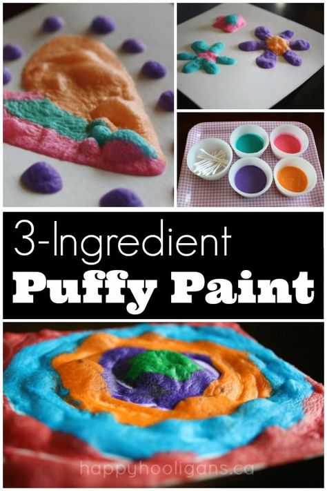 3-Ingredient Homemade Puffy Paint – an Easy Microwaveable Recipe – Happy Hooligans Montessori, Puffy Paint Recipe, Lemon Delight, Homemade Puffy Paint, Diy Puffy Paint, Delight Dessert, Happy Hooligans, Paint Recipe, Homemade Paint