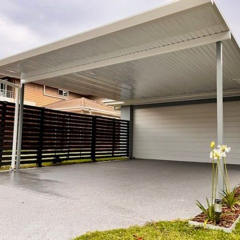 Free Standing Carport, Patio Installation, Driveway Landscaping, Flat Roof, Patio Design, Driveway, Free Standing, Landscaping, Garage Doors