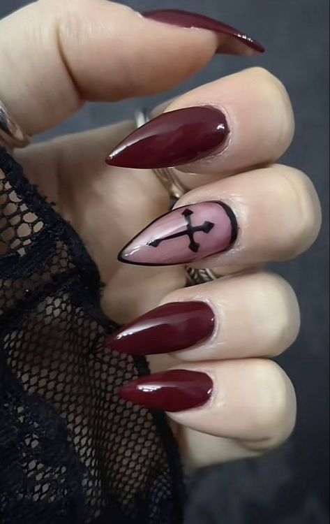 Vampire Nails, Punk Nails, Gothic Nails, October Nails, Goth Nails, Black Nail Polish, Grunge Nails, Pretty Gel Nails, Design Nails