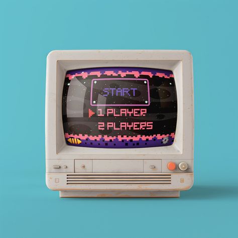 Free Retro Monitor Mockup PSD Retro Monitor, Retro Game Design, Old Monitor, Retro Website, Retro Electronics, 3d Graphic Design, Funny Computer, Retro Branding, Game Posters