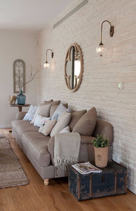 Red brick wall interior