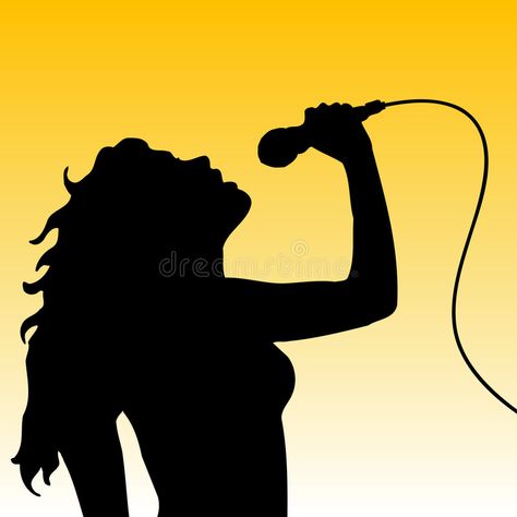 Female singer. Silhouette of a female singer , #affiliate, #singer, #Female, #female, #Silhouette #ad Singer Sketch, Singer Illustration, Dancing Background, Singer Silhouette, Singer Painting, Summer Symbols, Singer Drawing, Microphone Cake, Singing Drawing