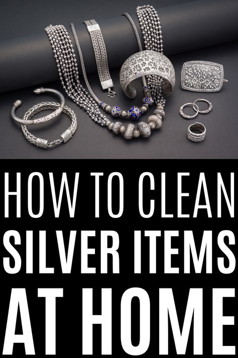 Discover easy, DIY methods to clean tarnished silver with household items. Restore shine with these quick, safe tips for jewelry and utensils. Cleaning Silver Plated Items, How To Clean Silver Jewelry Diy, Tarnished Silver Cleaning, How To Clean Sterling Silver Jewelry Diy, How To Clean Tarnished Silver Jewelry, How To Clean Sterling Silver Jewelry, How To Clean Silver Jewelry, Silver Cleaner Diy, Clean Tarnished Silver