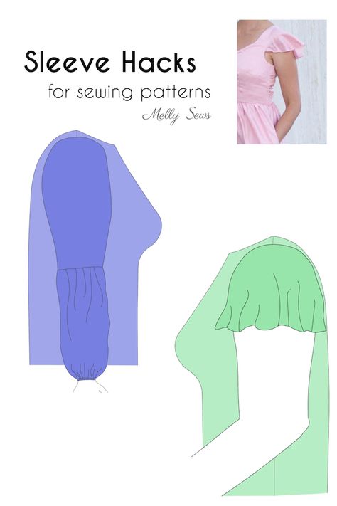 Hack a sleeve design - how to change the style of a sewing pattern - Melly Sews Melly Sews, Sewing Sleeves, Pattern Hack, Leftover Fabric, Love Sewing, Top T Shirt, Sewing Gifts, Pdf Patterns, Sewing Tips