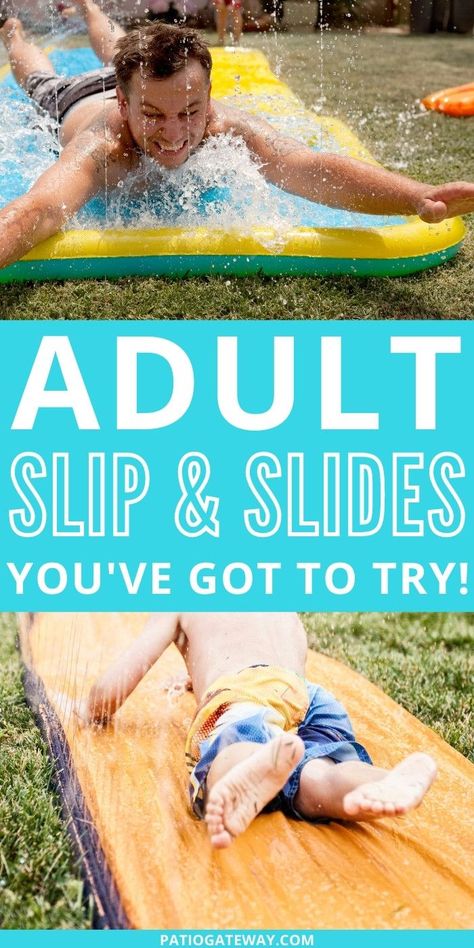 Best Slip And Slide, Homemade Slip And Slide, Slip N Slide, Backyard Activities, Let It Rip, Call Up, Activities For Adults, Backyard Games, Slip And Slide