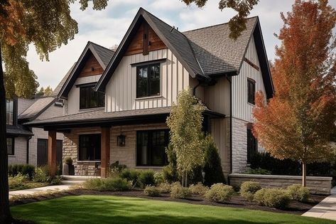 Brown Metal Roof House Colors, Grey And Brown House Exterior, Tan House Black Roof, Brown Roof White House, Black Shingles Roof Exterior Colors, House Exterior Brown, Brown Roof House Colors, House With Brown Roof, Brown Roof Houses