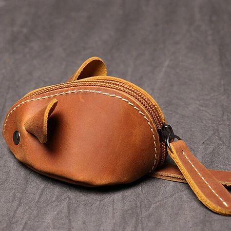 Small Leather Coin Bag | Handmade Leather Purse | Leather Earphone Bag - Leather Coin - Aliexpress Cute Cartoon Mouse, Cute Coin Purse, Purse Handmade, Key Wallet, Coin Purse Wallet, Brown Coffee, Leather Coin Purse, Bag Icon, Coin Bag