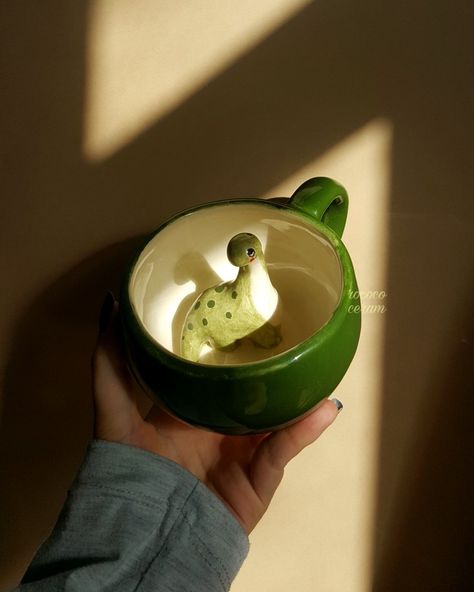 Ceramic
Ceramic mug
Mug  
cute mug 
green mug
Lovely mug
Persian ceramic
Big mug Pottery Cups Handmade, Peekaboo Mug, Pottery Cups Mugs, Clay Mug Ideas, Big Mugs, Big Mug, Dinosaur Mug, Clay Mug, Diy Pottery Painting